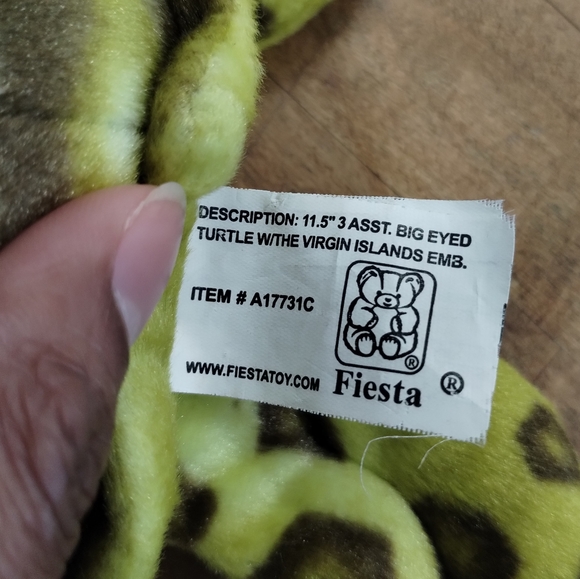 Plush Blue Eyed Baby Sea Turtle Yellow & Brown Spots - Picture 8 of 13